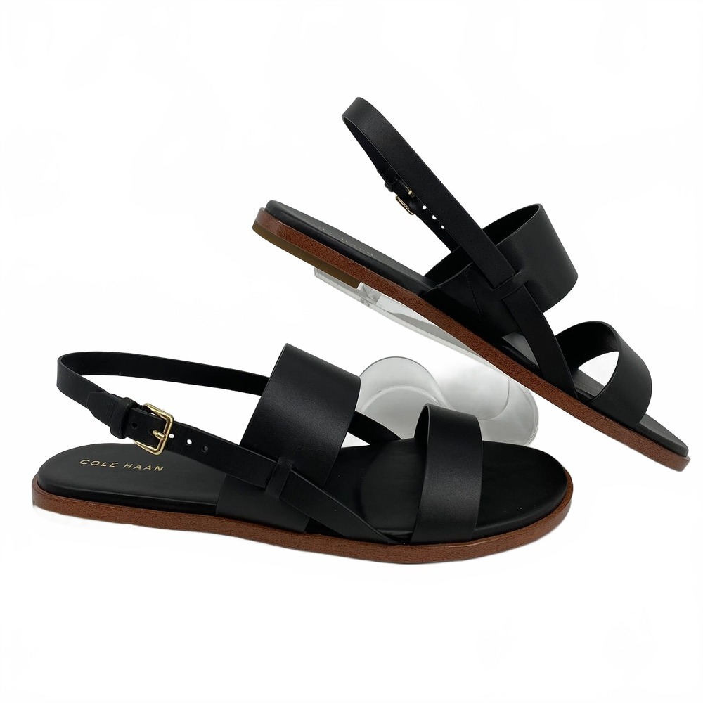Cole Haan Black Flynn Flat Sandals | Womens 8